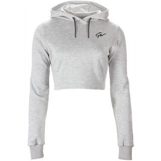 Gorilla Wear Pixley Crop Top Hoodie - grau - leicht funktionell Oberteil mit Logo zum Sport Workout Training bequem bewegungsfreiheit atmungsaktiv ansprechende Passform aus Baumwolle Polyester, M