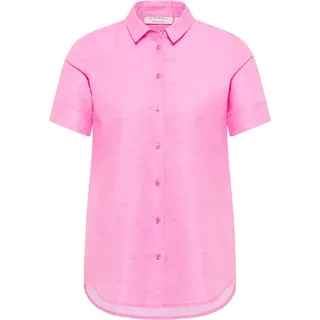 Linen Shirt Bluse in pink unifarben