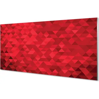 Spritzschutz 100x50 Wandkunst Rote Muster Dreiecke - Rot