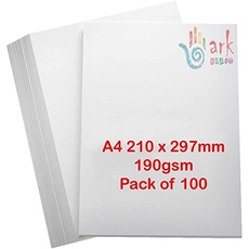 Ark 100 weiße Karten, A4, 190 g/m2, säurefrei, glatt, weiße Karten (100)