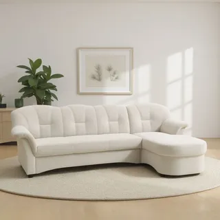 DOMO collection Ecksofa »Flores Schlafsofa, B/T/H: 233/142/86 cm, L-Form« wahlweise mit Bettfunktion, wahlweise mit Federkern, auch in Leder, beige