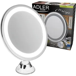 Adler AD 2168 LED Make-up Vergrößerungsspiegel 24 LED drehbar 360 Saugnapf - Weiß