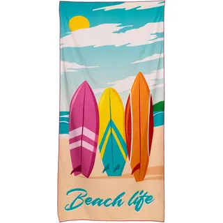 Puckator Strandtuch aus Mikrofaser, 180 x 85 cm, Surfbretter – Beach Life