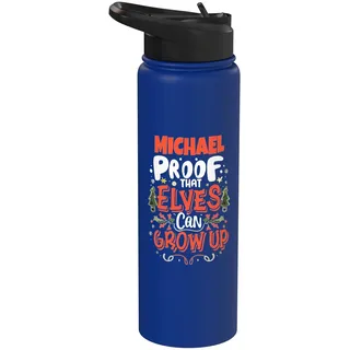 Elf Michael Funny ChristmasMichael Name Personalisiert Stainless Steel Insulated Water Bottle