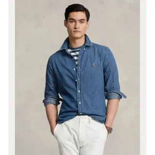 Polo Ralph Lauren für Herren. 710548539001 Hemd 710548539001 denim blue (S), Blau, Lässig, Baumwolle, Langarm