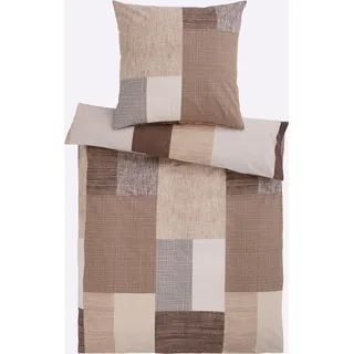 Heine Bettwäsche Renforcé Beige 135 x 200 cm + 40 x 80 cm