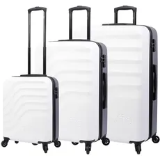Totto Hartschalenkoffer-Set, Bazy, Weiß, drei Koffergrößen, 360 ° Räder, TSA, Futter aus Polyester, weiß