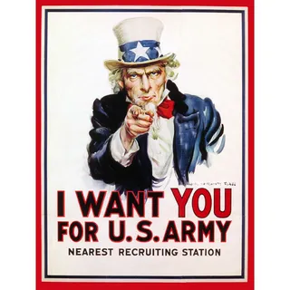 Wee Blue Coo Bumblebeaver WAR Propaganda Uncle SAM I Want You Iconic USA Vintage Poster Art Print Krieg Onkel Vereinigte Staaten von Amerika Jahrgang Kunstdruck