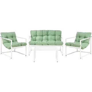 Beliani Lounge Set mit Tisch 4-Sitzer GARDA Metall Grün
