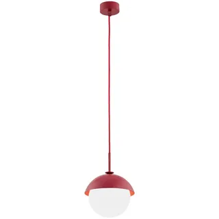 Xxxl Hängeleuchte , Rot, Weiß , Metall, Glas , Kugel , 20x20x109 cm , Ce , Lampen & Leuchten, Innenbeleuchtung, Hängeleuchten, Pendelleuchten