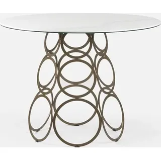 Esszimmertisch Esstisch Rund Küchentisch mit Metall Tischbeine 100×100cm Neu - Weiß