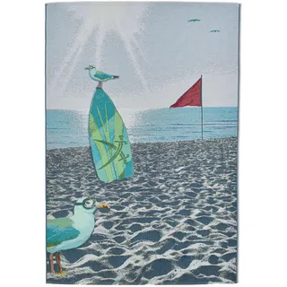 Sansibar Sylt Outdoorteppich Rantum Beach 60x100 cm , Multicolor , Textil , Wasser/Strand/Meer , Rechteckig , 60x100 cm , Oeko-Tex® , für Fußbodenheizung geeignet , Teppiche und Böden, Teppiche, Outdoorteppiche
