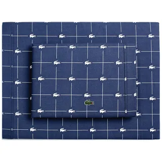 Lacoste 3-teiliges Baumwoll-Bettwäsche-Set, Slice, Vintage Indigo, Twin