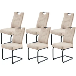 OTTO home Freischwinger Altona Mikrofaser beige/schwarz 6 Stk.