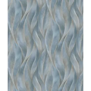 Vliestapete FASHION FOR WALLS "Guido Maria Kretschmer - Fashion for Walls", blau (dunkelblau), B:0,53m L:10,05m, Vinyl, Vlies, Tapeten, Vliestapete, GMK, Floral