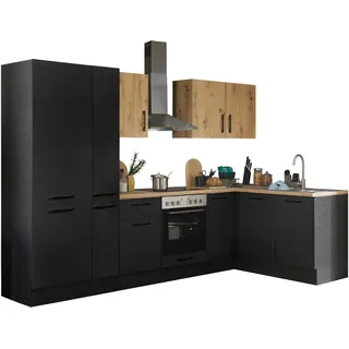 BASIC by Balculina Winkelküche L-Form 300 cm schwarz