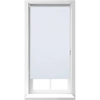Relaxdays Thermorollo ohne Bohren, Klemmfix, Kettenzug, 60x160 cm, Stoffbreite 56 cm, blickdichtes Klemmrollo, weiß