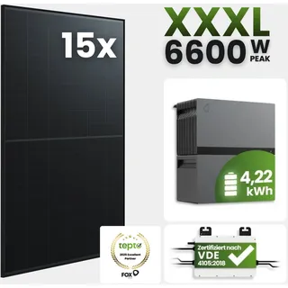 Tepto 6600W Plug&Play PV-Anlage Premium mit FoxEss Avocado 22 Pro¬†4,22kWh Speich...