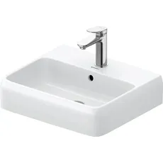 Duravit Qatego Aufsatzwaschtisch, 500x420mm, mit Überlauf, Unterseite geschliffen und glasiert, 238250, Farbe: 1 Hahnloch