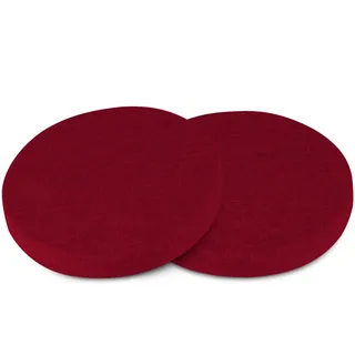 AddGrace 2er Pack Rund Sitzkissen Abnehmbares Stuhlkissen Rund mit Rutschfestem Boden Indoor Sitzpolster für Esszimmer, Küche 40 x 40 cm, Rot