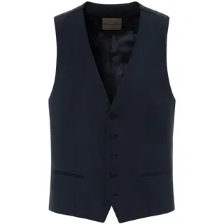 Anzugweste BENVENUTO. "UMBERTO", Herren, Gr. 42, blau (dunkelblau), Obermaterial: 52% Polyester PES. 43% Wolle WO. 5% Elasthan EL. Futter: 51% Acetat CA. 49% Viskose CV., slim fit, V-Ausschnitt, Westen Anzugweste, mit Paspeltaschen