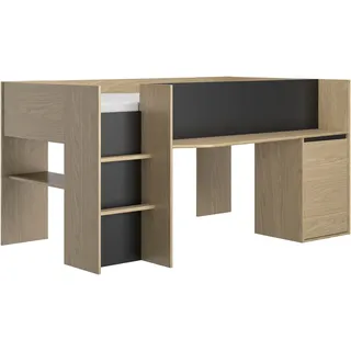 Gami Hochbett Nael 90 x 200 cm Eiche braun