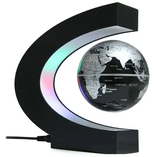 Coriver Schwimmender Globus mit LED-Lichtern Berühren Sie Schalter Magnetkugellampe, C-Form Magnetische Schwebender Globus für Schreibtisch Wohnkultur Büro Dekoration, Weihnachtsgeschenke für Kinder
