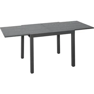 Angel Living Gartentisch Ausziehbar,80/160 x 75cm Esstisch Aluminium Balkon Ausziehtisc für 4-6 Personen, Gartentisch Wetterfest Ausziehbar - Dunkelgrau