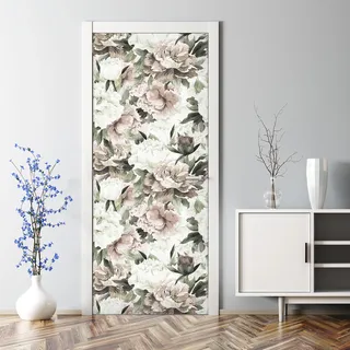 Dekorative Türaufkleber Raumdekoration selbstklebend Türposter Helles Pfingstrosen 77 x 200 cm