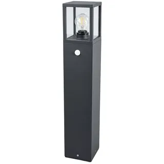 Lucande Wegeleuchte/Pollerleuchte mit Bewegungsmelder, spritzwassergeschützt IP54 Aussenleuchte 65 cm 1x E27 max. 15W ohne Leuchtmittel Außenleuchte