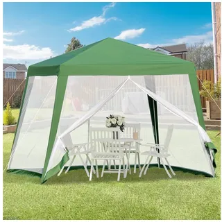 Outsunny Gartenpavillon 3 x 3 m inkl. 4 Seitenteile Grün