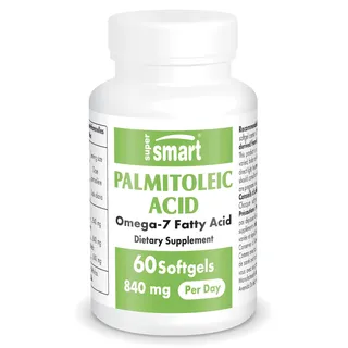 Täglich Palmitoleinsäure - Patentiertes Omega 7 (Provinal®) - Aus Fischöl - Hautpflege - Unterstützt den Cholesterinspiegel und schützt das Herz - Glutenfrei - Von Supersmart