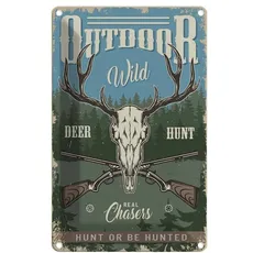 Blechschild 18x12 cm - Jagd Outdoor wild deer hunt