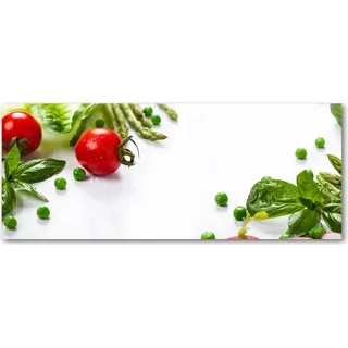 Tulup® Küchenrückwand Spritzschutz aus Glas -125x50 -Spritzschutz auf gehärtetes Glas Deko Essen Getränke Frisches Gemüse - Rot