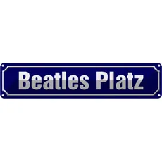 Blechschild 46x10 cm - Beatles Platz Hamburg