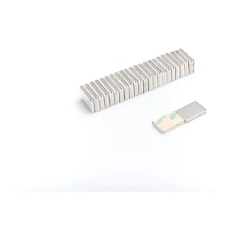 Neodym-Magnet 15 x 10 x 2 mm im quadratischen Gehäuse mit 3M Kleber - 50 Stück N38