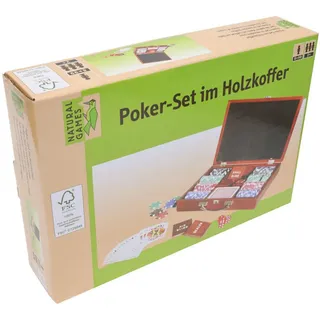 NATURAL GAMES Pokerset im Holzkoffer mit 200 Chips