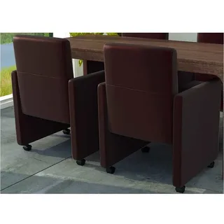 vidaXL Esszimmerstühle 2 Stk. Braun Kunstleder