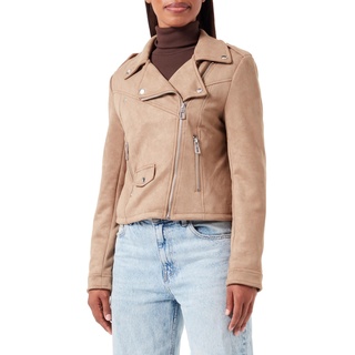 ONLY Damen ONLSCOOTIE Faux Suede Biker Jacket OTW Lederimitatjacke, Otter, L