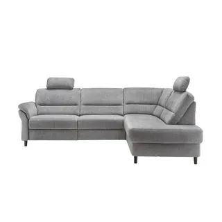 Livetastic Ecksofa , Grau , Textil , Buche , L-Form , 266x190 cm , seitenverkehrt erhältlich, Rücken echt, motorische Relaxfunktion, USB-Anschluss, Herz-Waage-Funktion, USB-C-Anschluss , Wohnzimmer, Sofas & Couches, Wohnlandschaften, Ecksofas