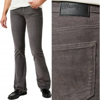 Wrangler Bootcut Magnet Body Bespoke Schlaghose Grau Cordhose W29 L32