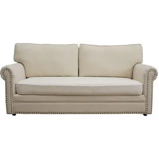 Ibenzoa® Elastische Sofahusse Cremeweiß – Jacquard (95% Polyester/5% Elasthan), für L‐förmiges 2‐Sitzer‐Sofa, dehnbar, passt Sitzkissen 1–3, chaise longue kompatibel - Beige