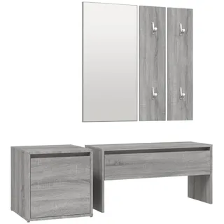 Garderoben-Set Grau Sonoma Holzwerkstoff - Grau