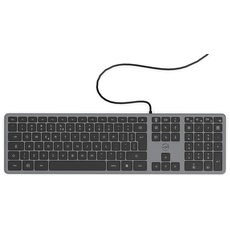 Mobility Lab ML302843 Ultraflache PC-Tastatur, elegantes und ultradünnes Design QWERTY US International - Kabelgebunden - Space Grey - 450 x 130 x 28 mm - QWERTY US International