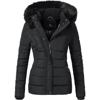 Steppjacke NAVAHOO "Winterjacke Miamor", Damen, Gr. XL, schwarz, Obermaterial: 100% Polyester PES.  Obermaterial: Futter: 100% Polyester PES., figurbetont Po-bedeckend, Ärmel ohne Ärmelschlitz Rippstrickbündchen, Jacken Steppjacke, hochwertige Winterjacke m. voluminöser Kunstpelz-Kapuze