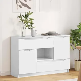 vidaXL Sideboard Hochglanz Weiß 100 x 30 x 65,6 Holzwerkstoff - Weiß