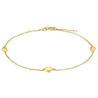 Amor Fußkette AMOR "Golden Anklet", gold (goldfarben), Fußketten, Damen, Gelbgold 375, Fußkette