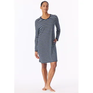 Schiesser Nachthemd "Casual Essentials" Packung, Außentaschen mit leichtem V-Ausschnitt, 804, nachtblau