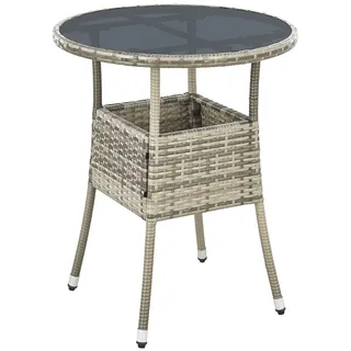 Juskys Gartentisch Ø 60 x 73 cm Grau