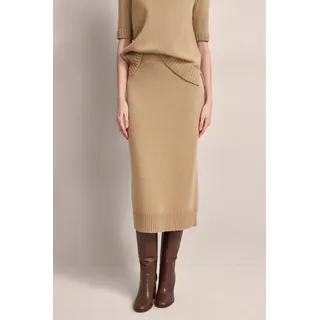 Jerseyrock BUGATTI, Damen, Gr. S, beige, 40% Wolle, 30% Viskose, 20% Polyamid, 10% Kaschmir, Röcke Jerseyrock, in Midi-Länge